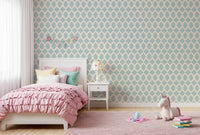 Nordic Interlocking Diamond Lattice Wallpaper⁠
