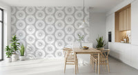 Minimalist Sunburst Radial Motif Wallpaper⁠