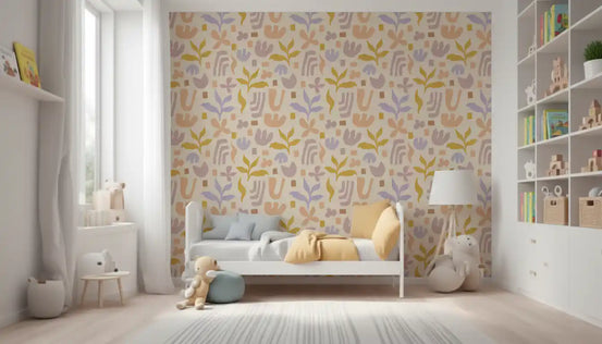 Abstract Organic Matisse Inspired Shapes Wallpaper⁠