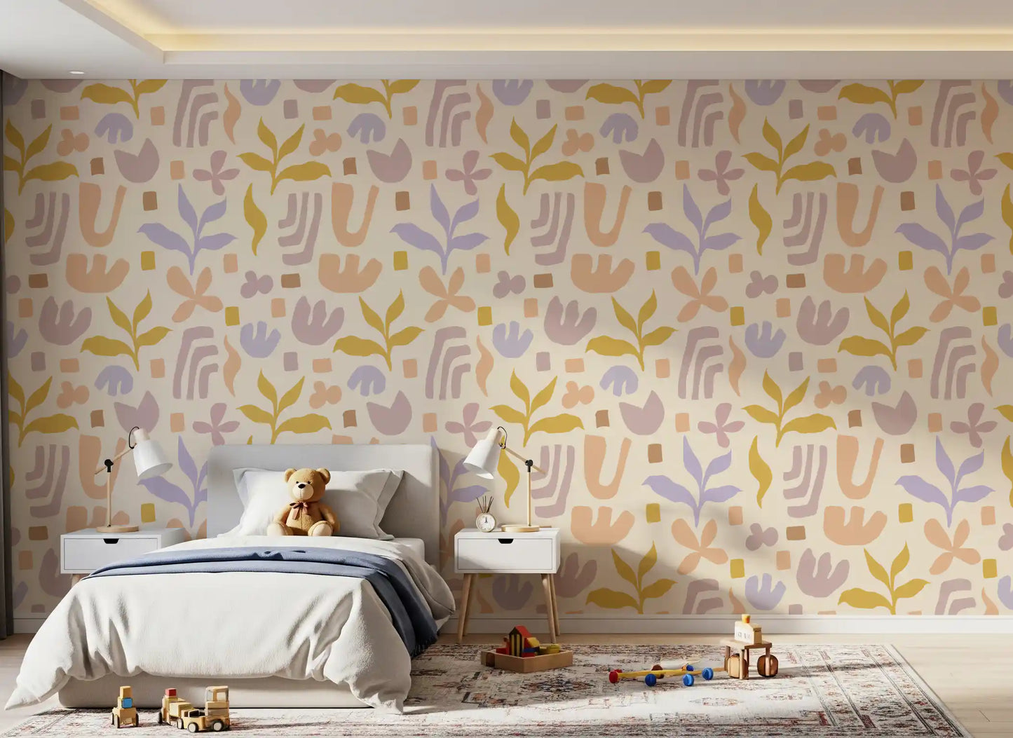 Abstract Organic Matisse Inspired Shapes Wallpaper⁠
