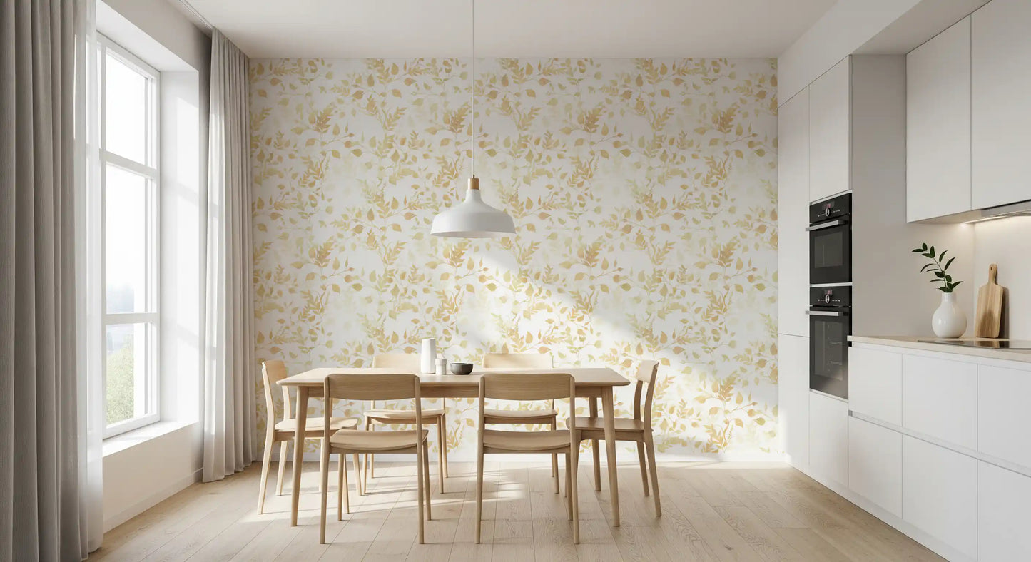 Soft Golden Foliage Silhouette Wallpaper⁠