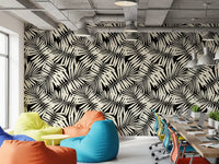 Minimalist Palm Leaf Monochrome Wallpaper⁠