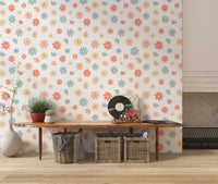 Cheerful Bloom Garden Illustration Wallpaper⁠