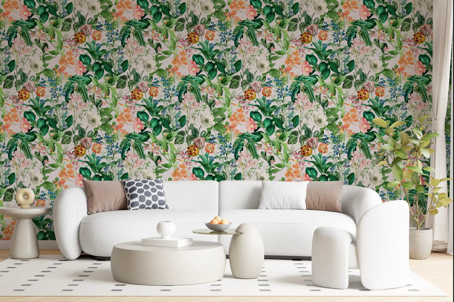 Vintage Botanical Garden Illustration Wallpaper⁠