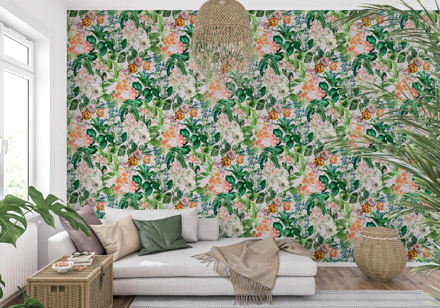 Vintage Botanical Garden Illustration Wallpaper⁠