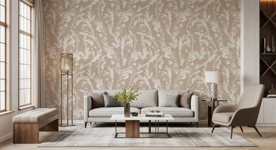 Earthy Brushstroke Leaves Wallpaper⁠