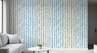 Coastal Blue Vertical Brushstroke Stripes Wallpaper⁠