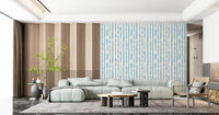 Coastal Blue Vertical Brushstroke Stripes Wallpaper⁠