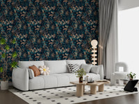 Nocturnal Meadow Pattern Wallpaper⁠