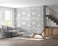 Minimalist Fan Pattern in Grey Wallpaper⁠
