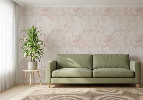 Blush marble wallpaper gracing a living room GD11763

