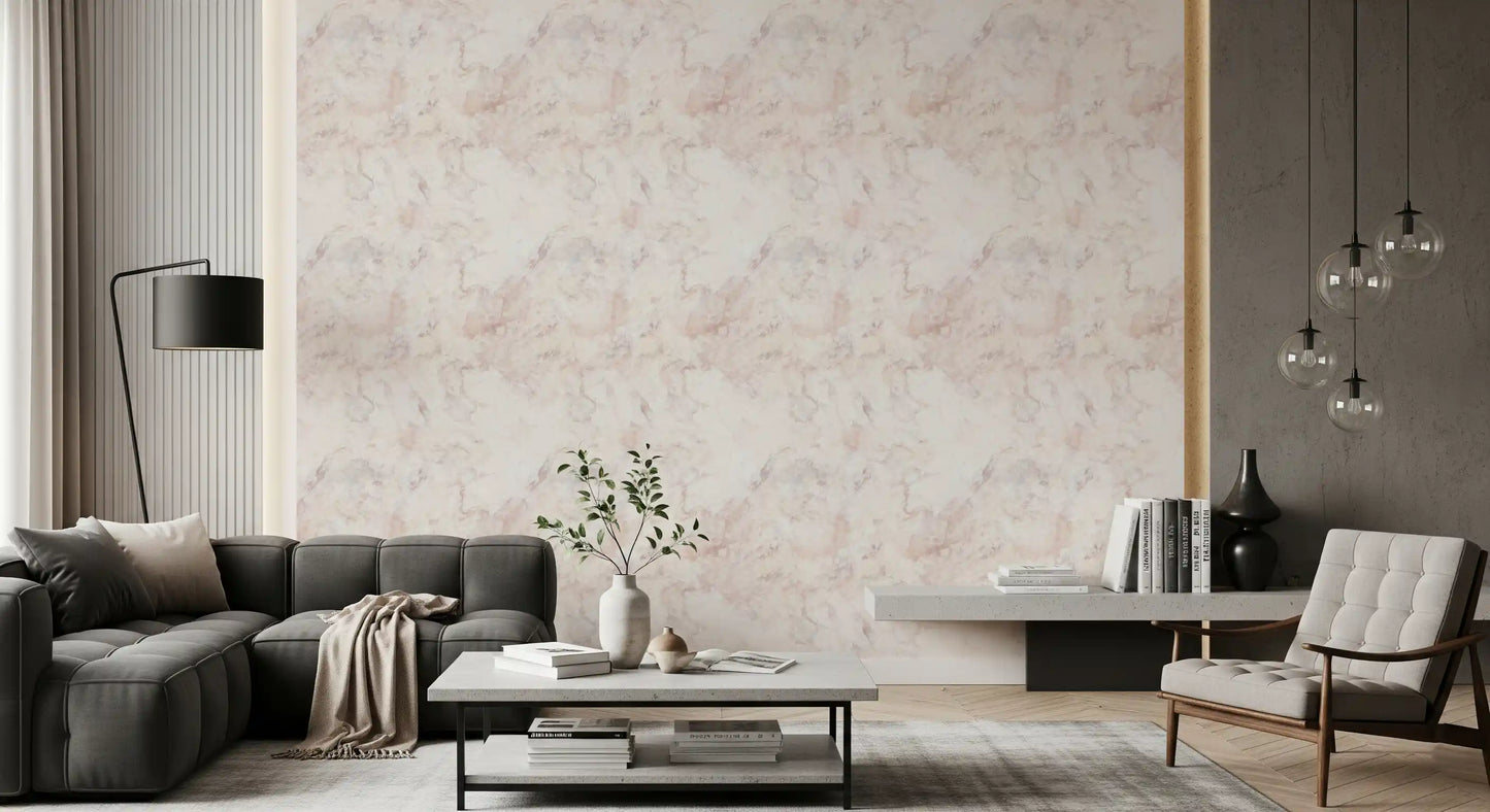 Soft Blush Marble Vein Wallpaper⁠
