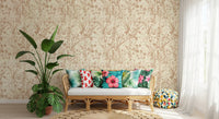Rustic Botanical Line Art Wallpaper⁠