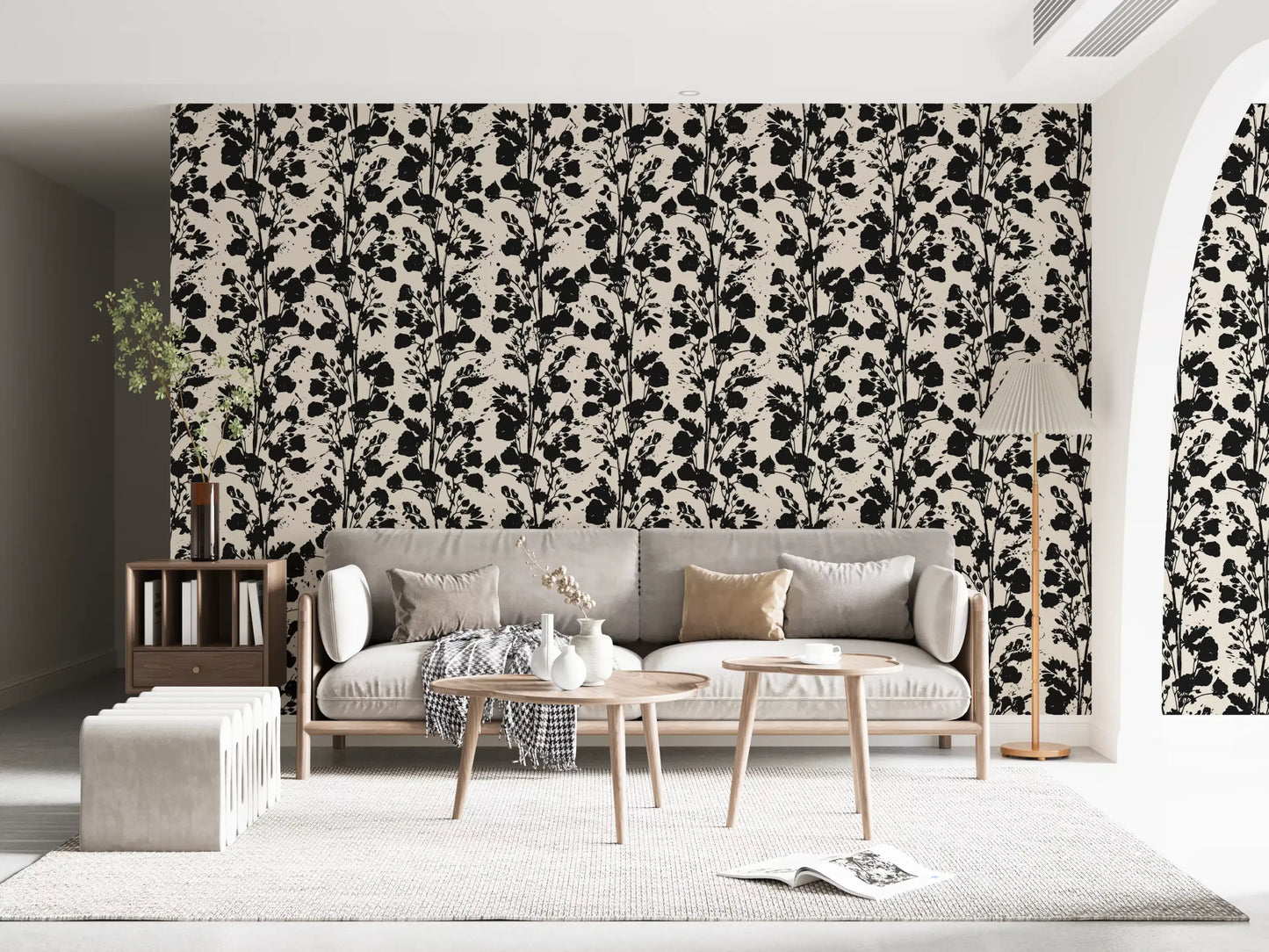Ink Blossom Silhouette Wallpaper⁠