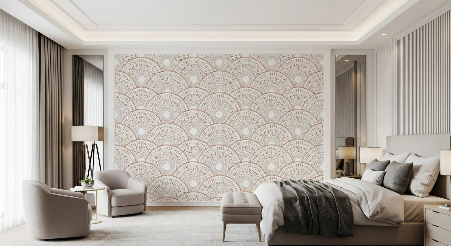 Art Deco Fan Radiating Arcs Wallpaper⁠