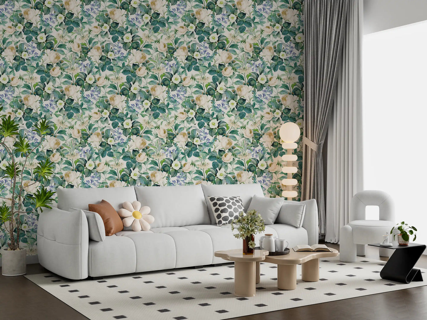 Vintage Botanical English Garden Flora Wallpaper⁠