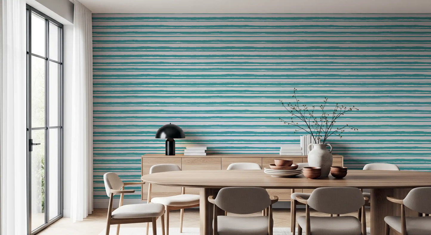 Organic Teal Stroke Texture Wallpaper⁠
