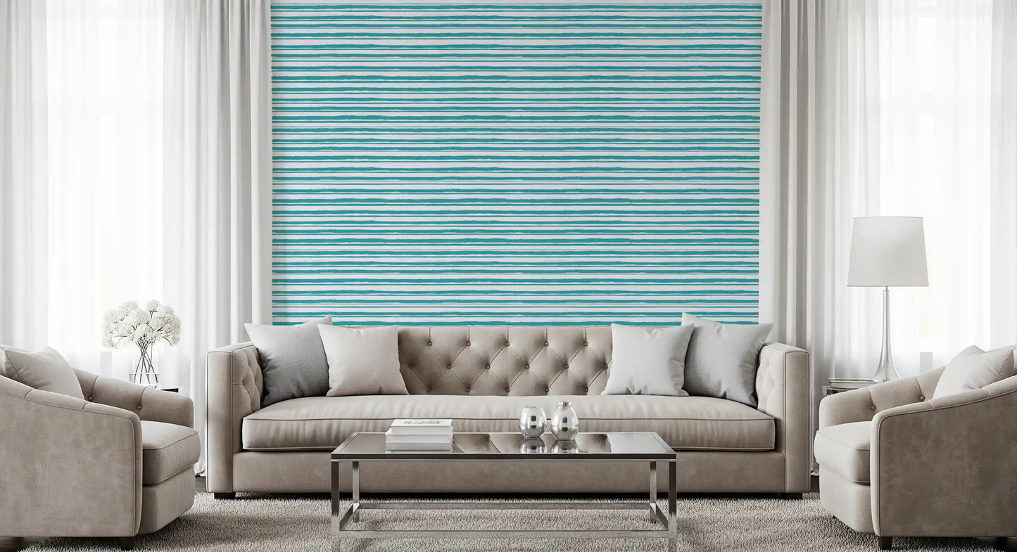 Organic Teal Stroke Texture Wallpaper⁠