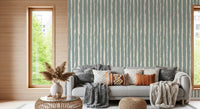 Organic Sage Green Line Pattern Wallpaper⁠