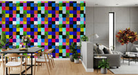 Vibrant Painted Patchwork Squares Wallpaper⁠
