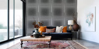 Monochromatic Wavy Grid Wallpaper⁠