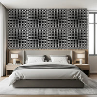 Monochromatic Wavy Grid Wallpaper⁠
