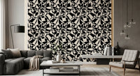 Abstract Geometric Monochrome Flow Wallpaper⁠
