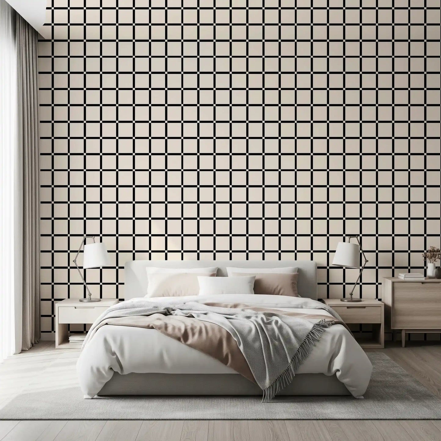 Minimalist Black Grid Wallpaper⁠