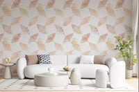 Layered Peach Geometric Blocks Wallpaper⁠