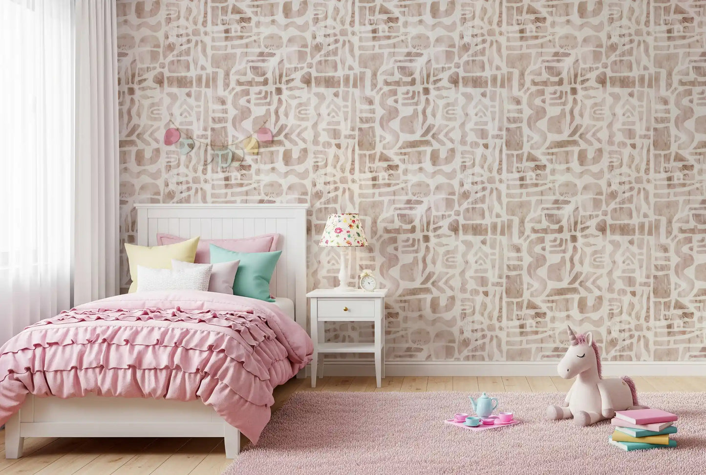Soft Earthy Abstract Collage Wallpaper⁠