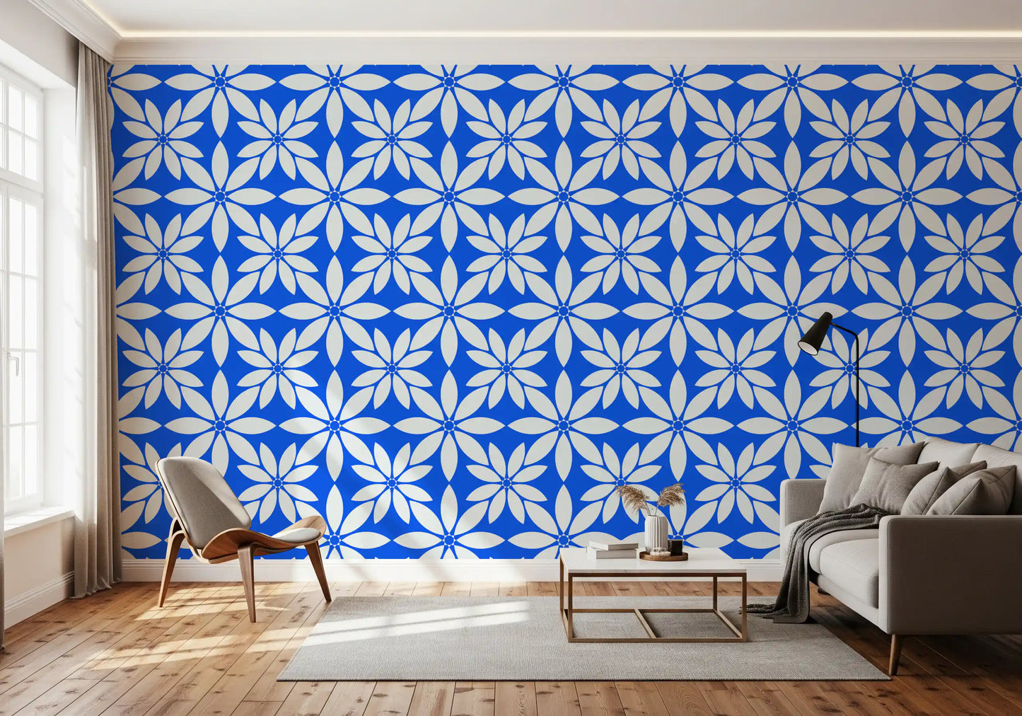 Azure Petal Geometry Wallpaper⁠