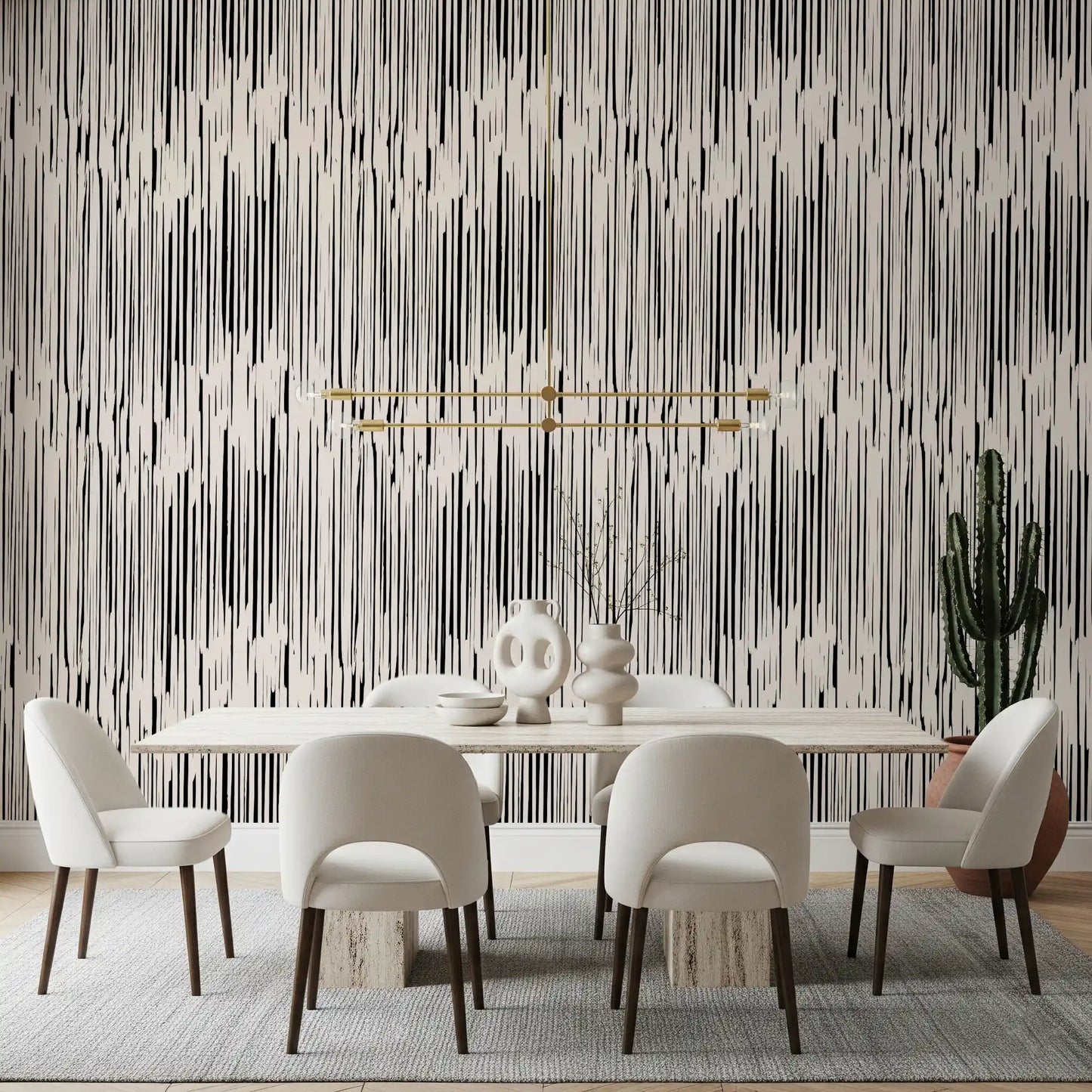 Monochrome Vertical Brushstroke Wallpaper⁠