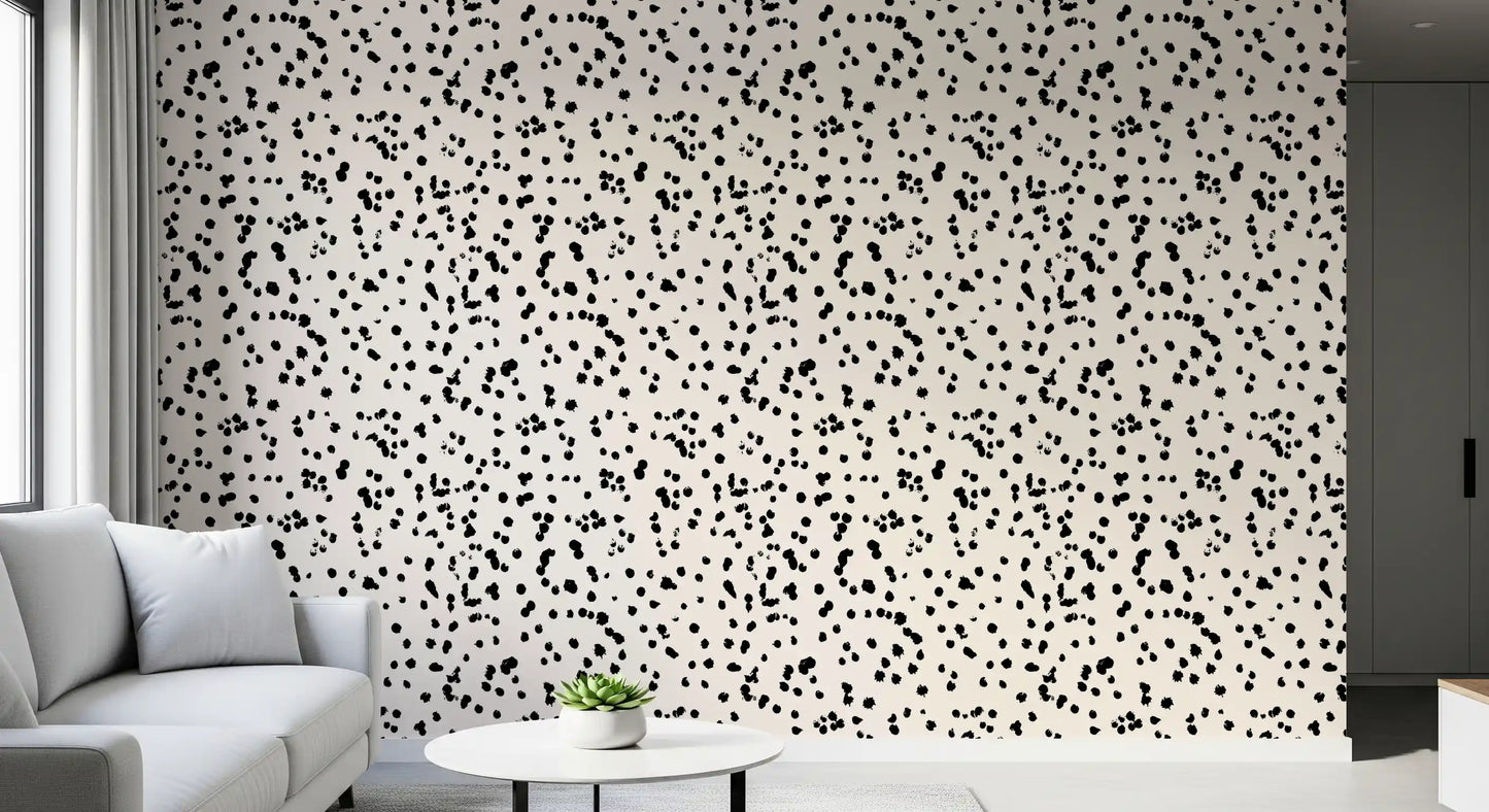 Black and Cream Ink Splatter Wallpaper⁠