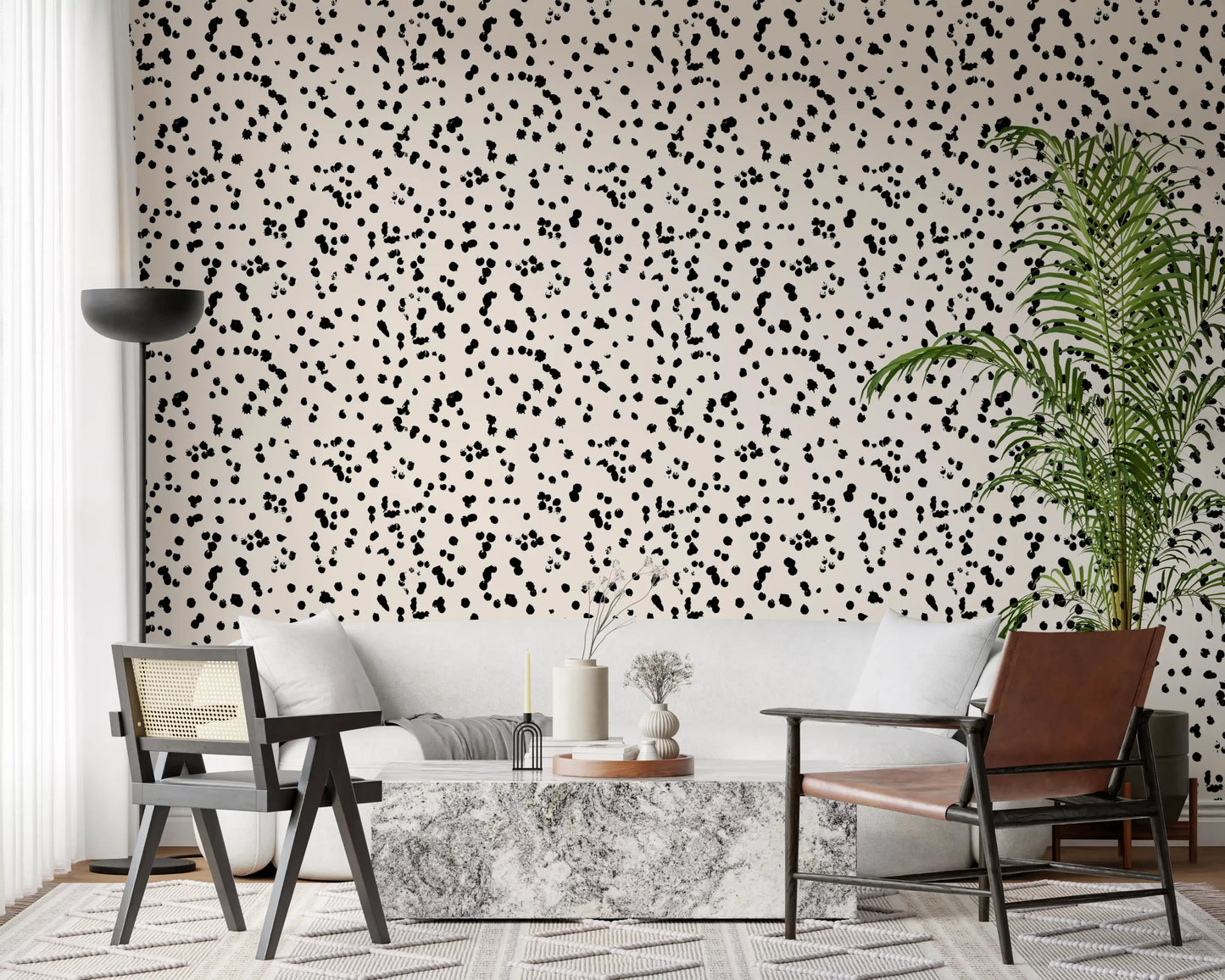 Black and Cream Ink Splatter Wallpaper⁠
