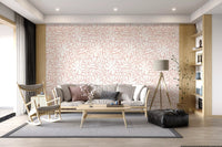 Soft Blush Organic Foliage Wallpaper⁠