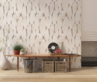 Abstract Cream and Taupe Geometric Shapes Wallpaper⁠