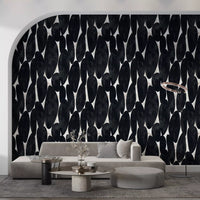 Dark Charcoal Sculptural Forms Wallpaper⁠