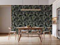 Verdant Jungle Brushstroke Art Wallpaper⁠
