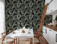 Verdant Jungle Brushstroke Art Wallpaper⁠