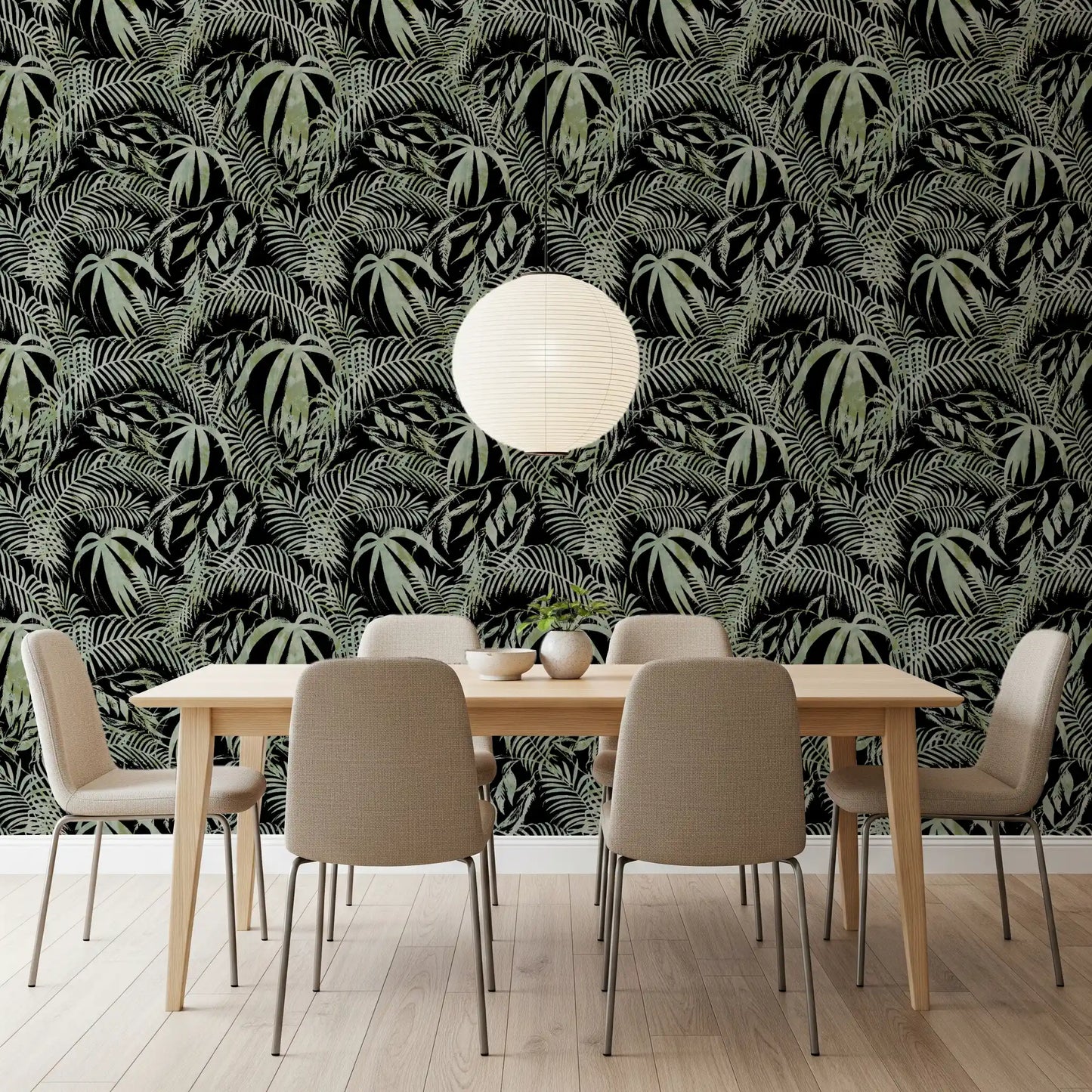 Verdant Jungle Brushstroke Art Wallpaper⁠