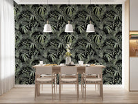 Verdant Jungle Brushstroke Art Wallpaper⁠
