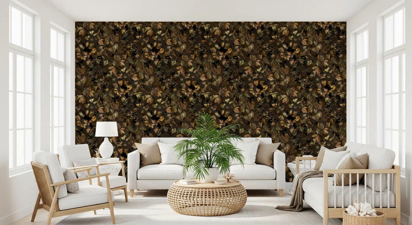 Midnight Botanical Foliage Wallpaper⁠