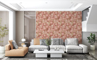 Rustic Terracotta Floral Bloom Wallpaper⁠