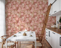 Rustic Terracotta Floral Bloom Wallpaper⁠