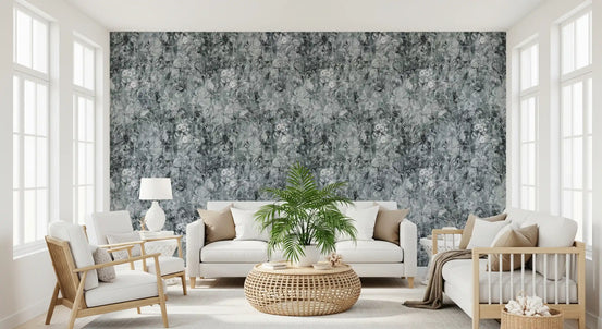 Monochrome Botanical Shadow Wallpaper⁠