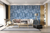 Indigo Botanical Brushstroke Wallpaper⁠