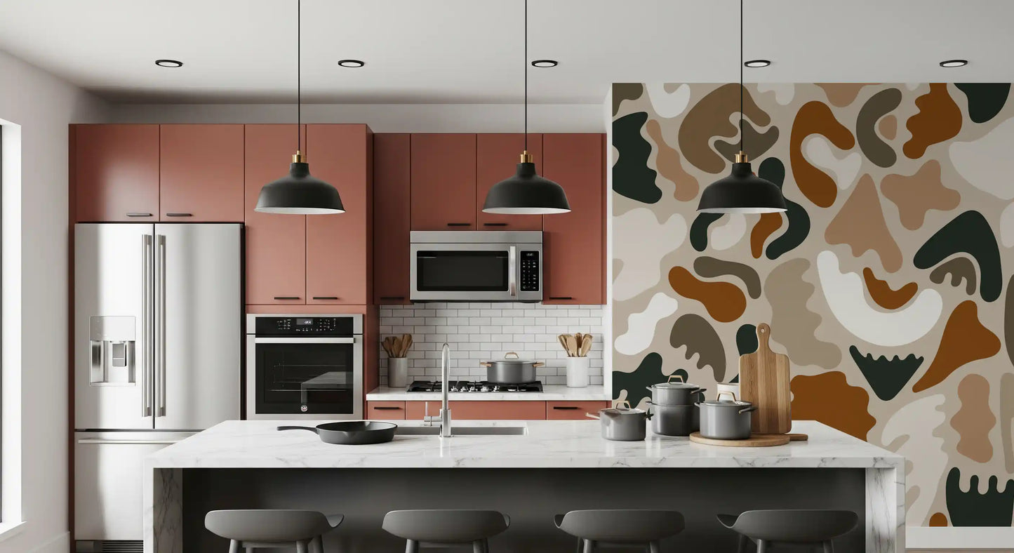 Abstract Organic Earthy Shapes Wall Mural