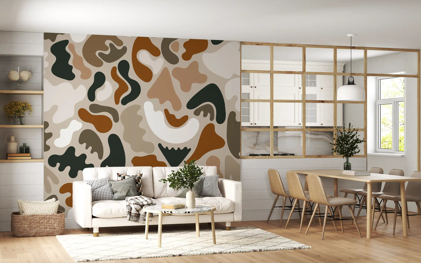 Abstract Organic Earthy Shapes Wall Mural