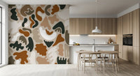 Abstract Organic Earthy Shapes Wall Mural