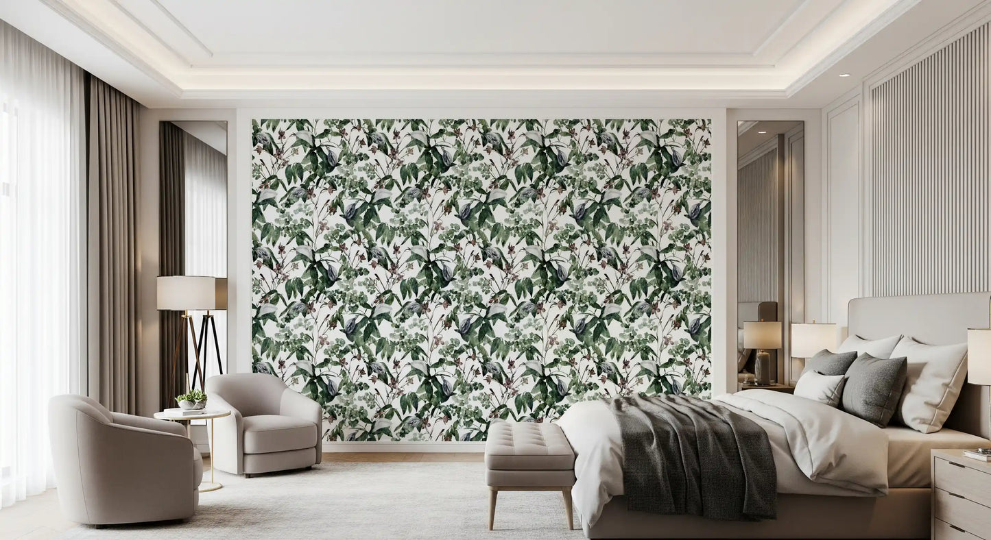 Serene Botanical Foliage Wallpaper⁠